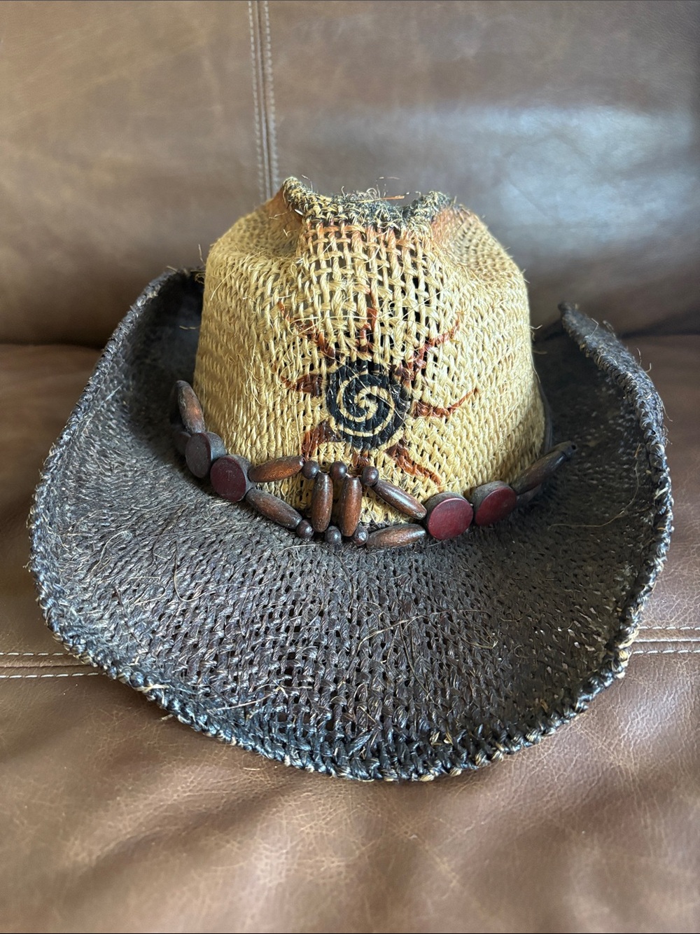 Down n Dirty Hats size M distressed straw cowboy hat